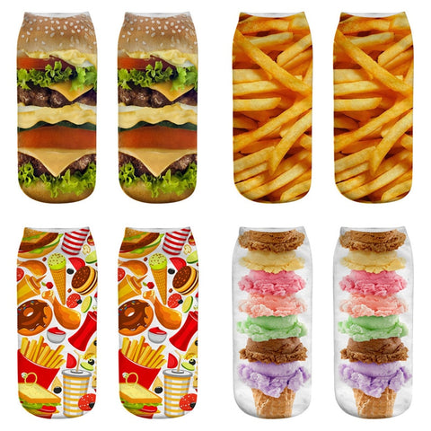 fast food mixed patterned socks