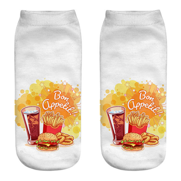 fast food mixed patterned socks