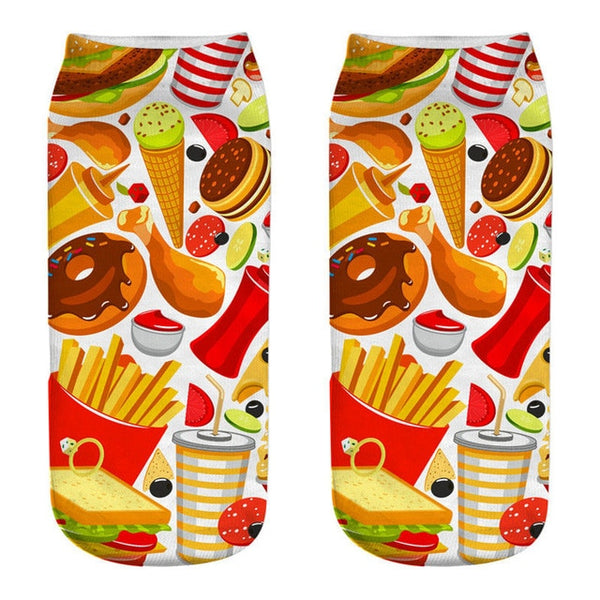 fast food mixed patterned socks