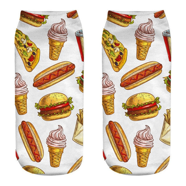 fast food mixed patterned socks