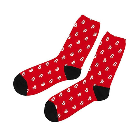 bitcoin patterned socks