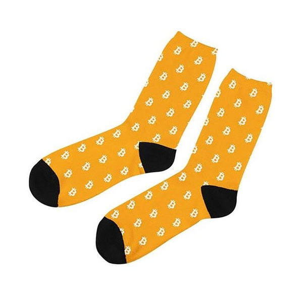 bitcoin patterned socks