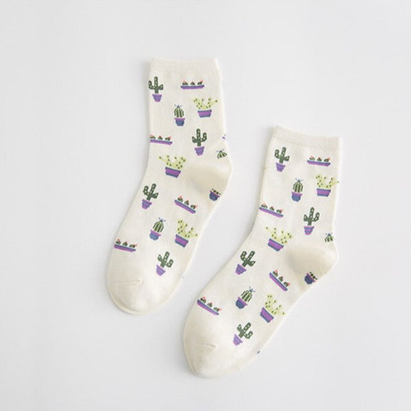 cactus patterned socks