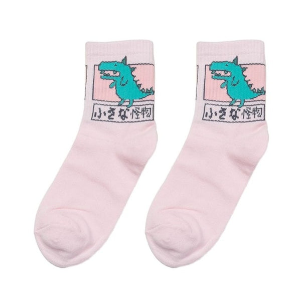 japanese dinosaur patterned socks