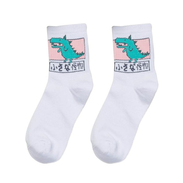 japanese dinosaur patterned socks