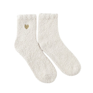 heart patterned simple socks