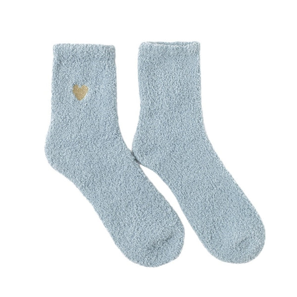 heart patterned simple socks