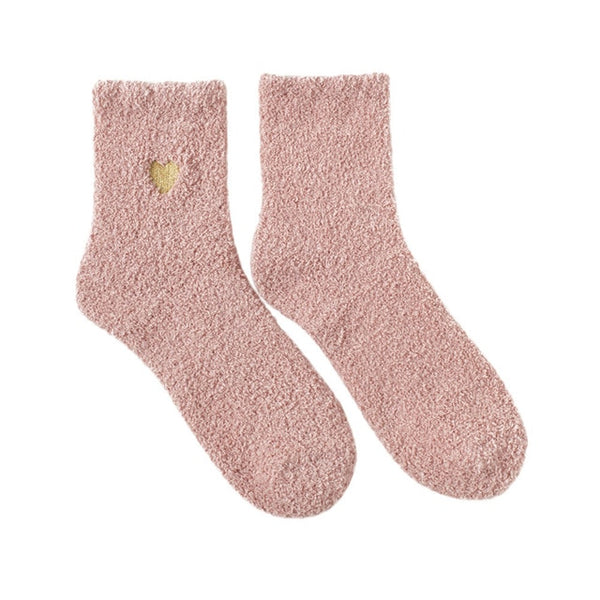 heart patterned simple socks