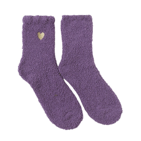 heart patterned simple socks