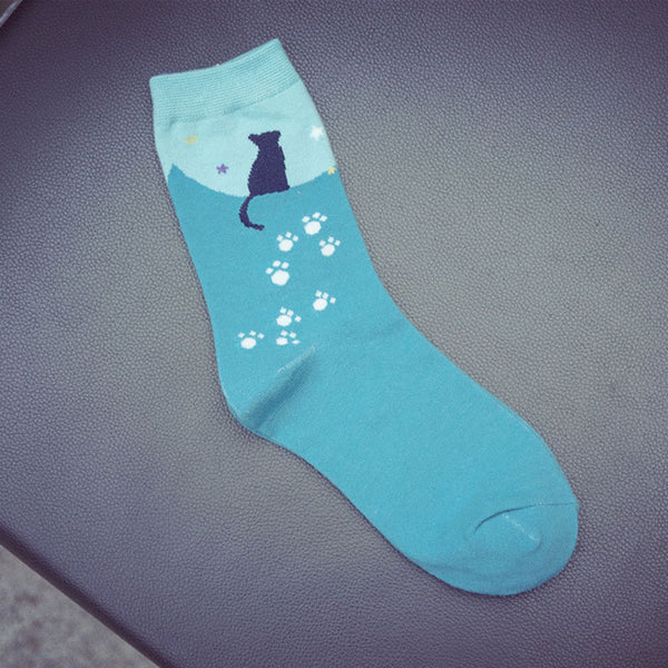 cat patterned socks