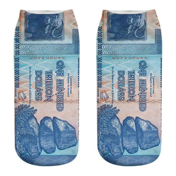 money patterned socks