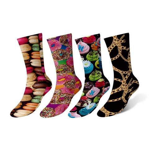 mixed patterned socks