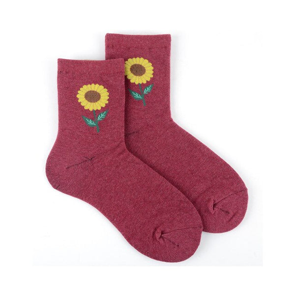 sunflower patterned socks