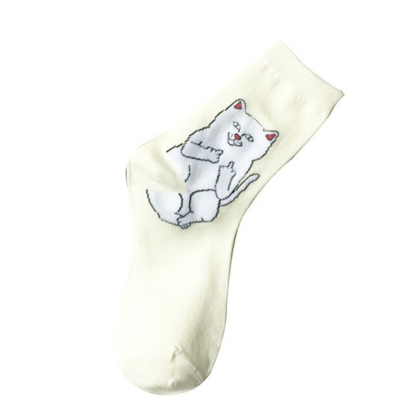 Alien&Cat patterned socks